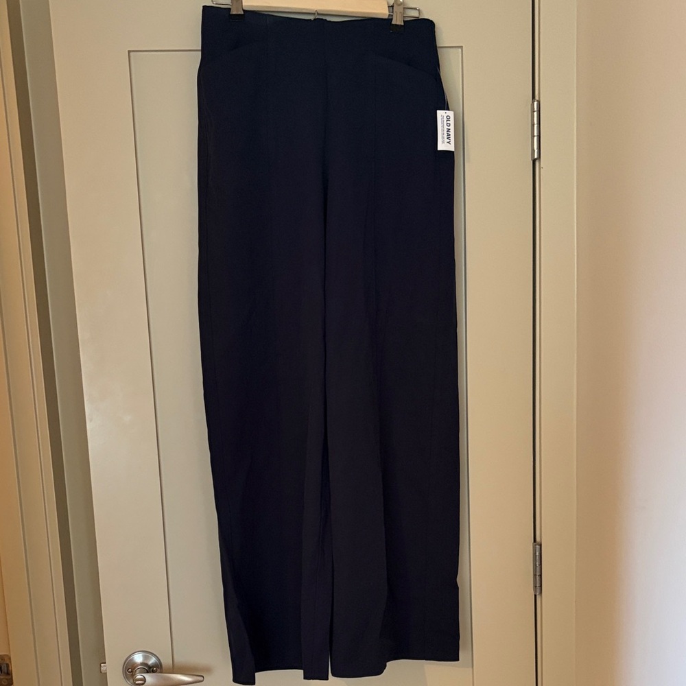 Navy Pixie Wide-Leg Trousers